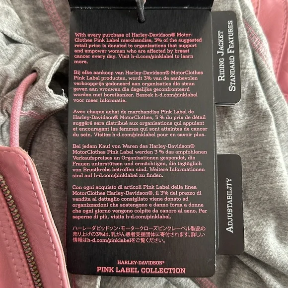 **RARE** Harley-Davidson Pink Leather Jacket Pink Label Collection - Picture 7 of 11